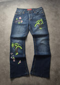Y2K Jeans – Blumen & Palmen